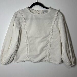 Something Navy Cream Ruffle Blouse